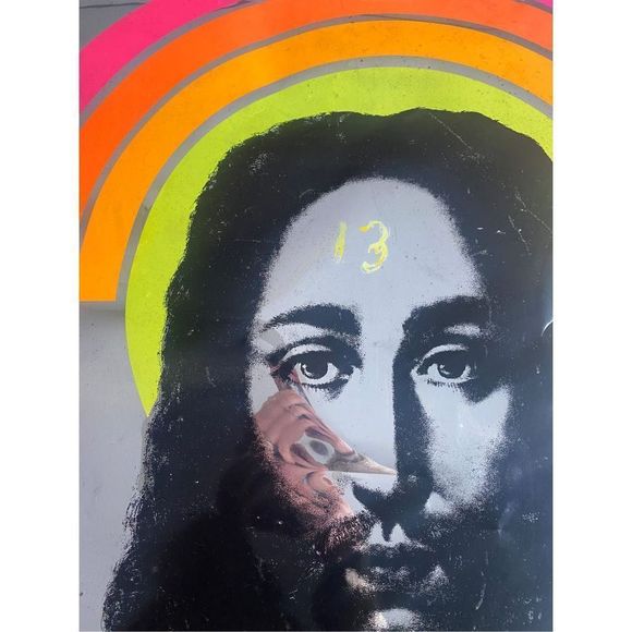 VINTAGE 1971 JESUS CHRIST SUPERSTAR FOIL THE FOUR POSTER PEOPLE BLACKLIGHT RETRO - Picture 2 of 11